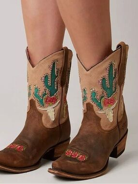 Junk Gypsy by Lane Bramble Rose embroidered Cactus western boots
